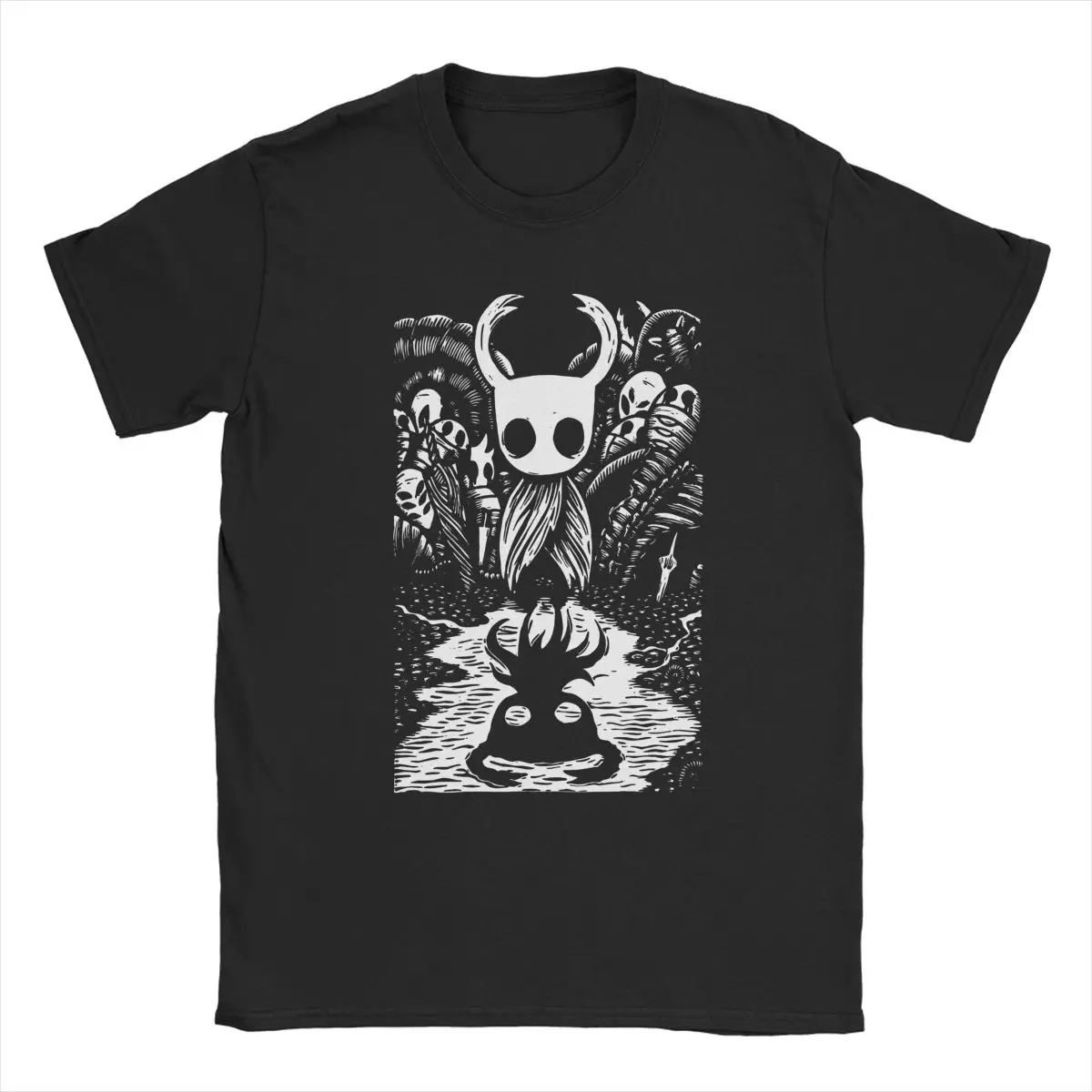 

Ghost Knight Graphic Art Hollow Knight Men's T Shirt Awesome Tees Short Sleeve Crewneck T-Shirt 100% Cotton Plus Size Tops