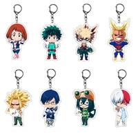 anime my hero academia keychain todoroki shouto cosplay decoration transparent acrylic key chain cute pendant friends gifts