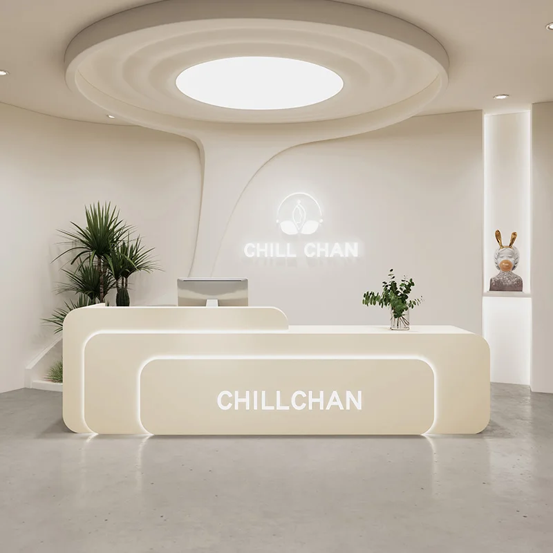 Мебель для ресепшн офисные компании асимметричная столешница длинный Угол