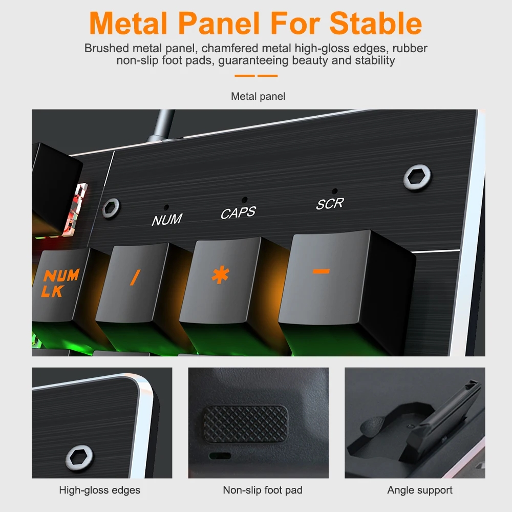 Механическая клавиатура игровая и мышь Rgb-подсветка Usb проводная с русской