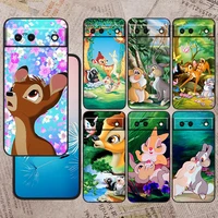 disney cartoon animation bambi for google pixel 6 pro 6a 5a 5 4 4a xl 5g black phone case shockproof soft capa