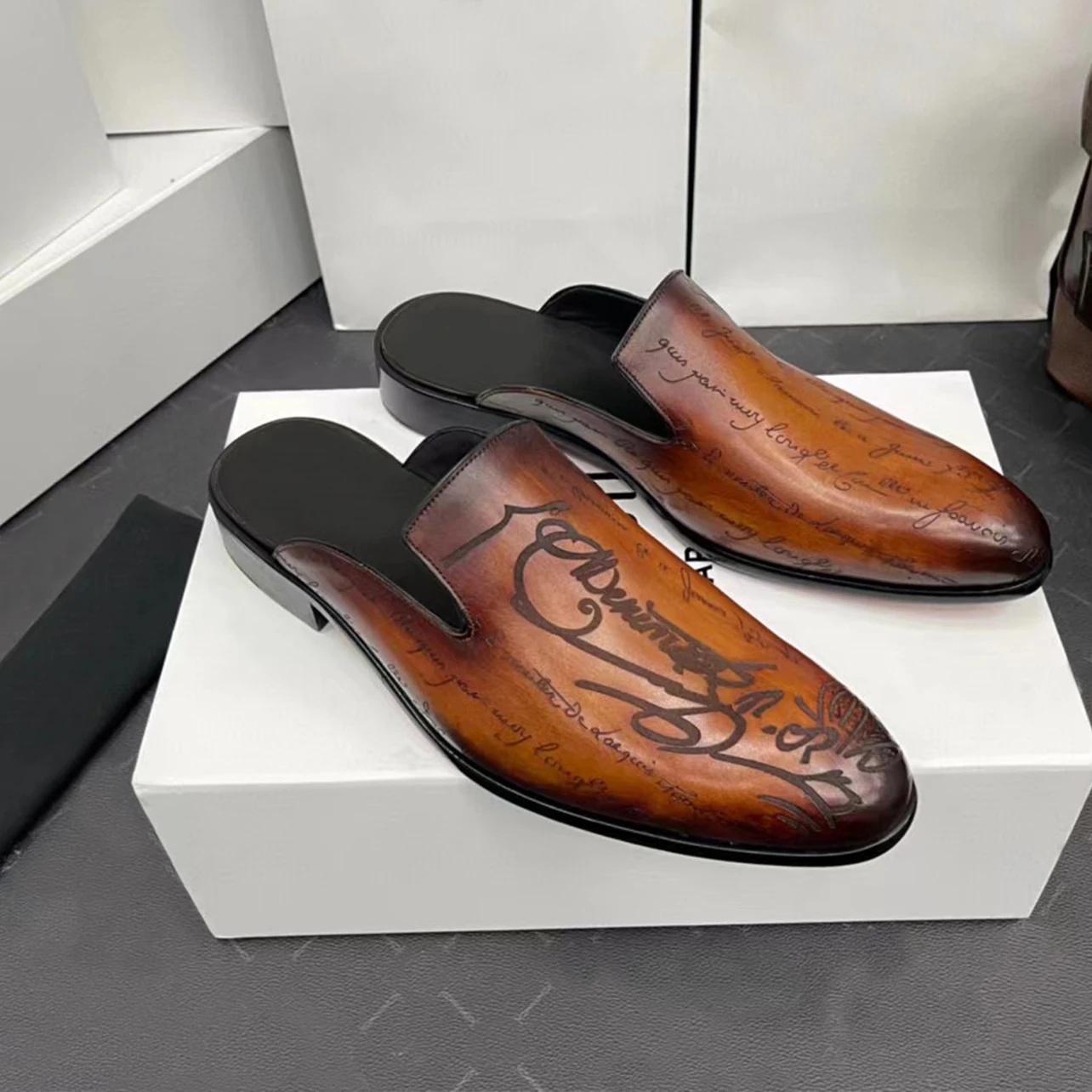 

NIGO Men's Leather Slippers Shoes #nigo6193