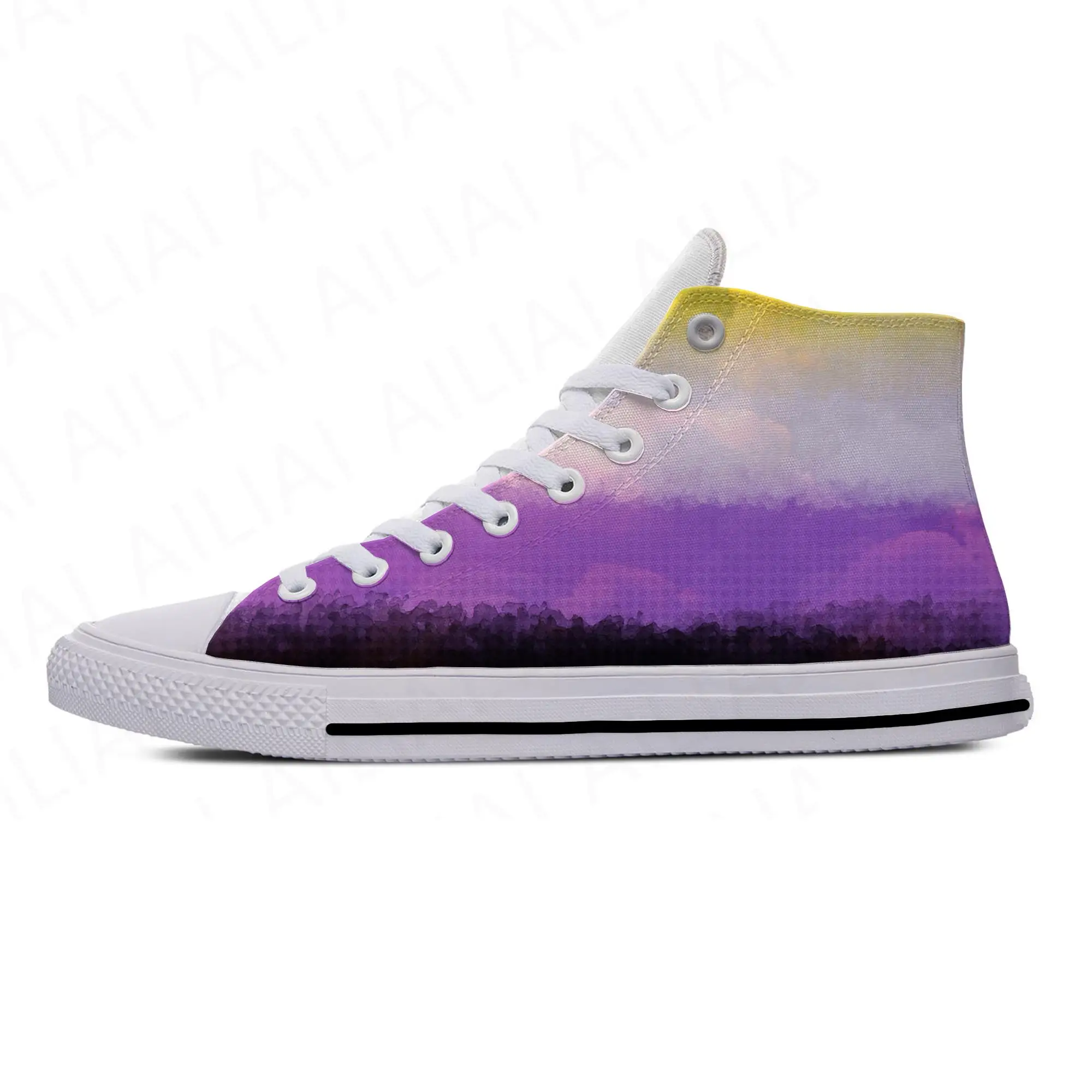 

Лидер продаж, Модные дышащие кроссовки Enby Pride без двойного флага, новинка, повседневная обувь для скейтборда, легкие кроссовки для мужчин и женщин