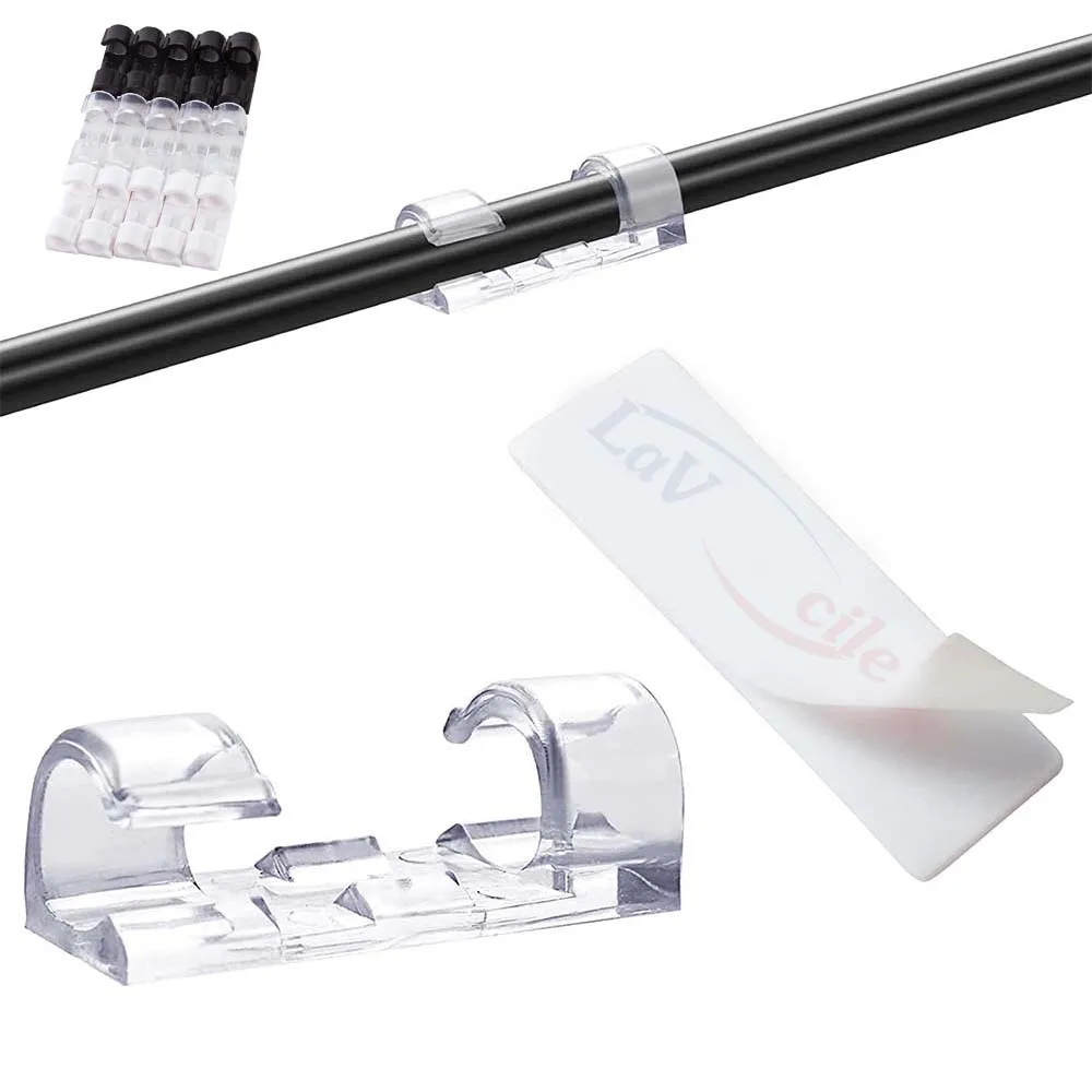 

20 PCS Self-Adhesive Cable Clips Organizer Drop Wire Holder Cord Management