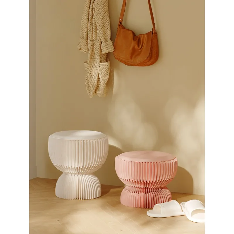 

Бумажный складной стул для дома, сменный стул для обуви, повседневный персонализированный стул для чайного дома с невидимым дизайном, стул для дивана