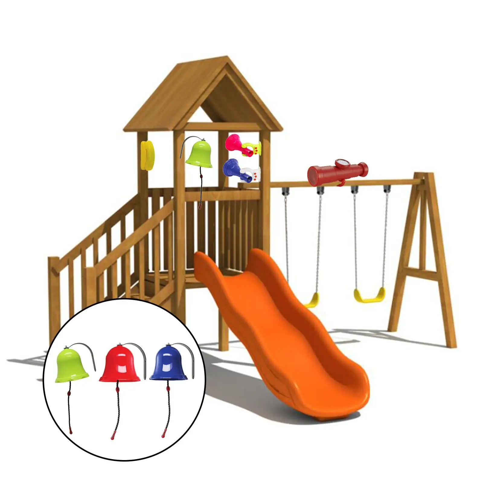 

Creative Toys Bell Playground Pretend Play Hanging Bell Swing Set Plastic Playhouse Replacement Parts for Boys Girls Ages 3+