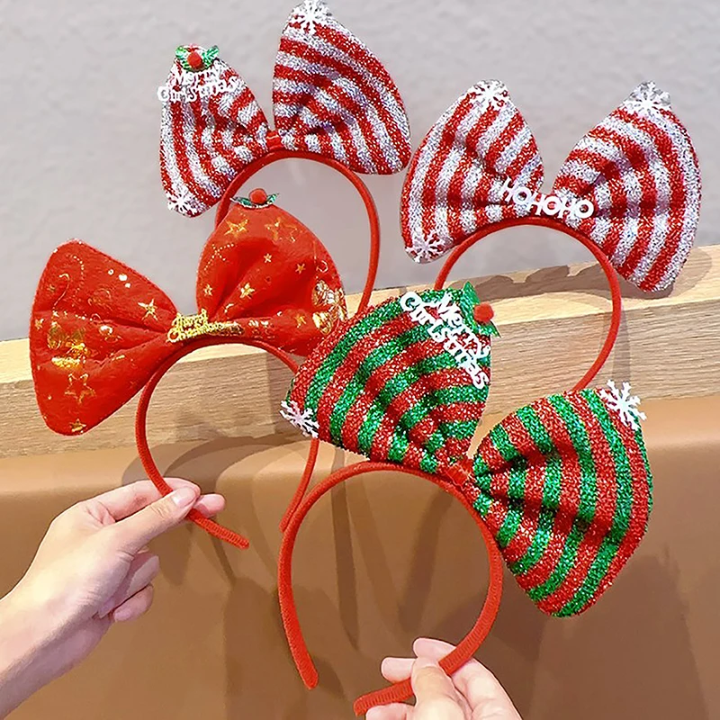 2024 детская повязка на голову Рождество косплей мультяшный лось снежинка бант для