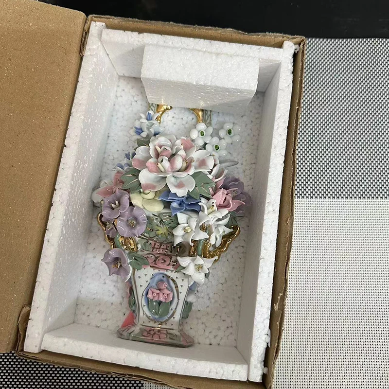 Фото Chaozhou Fine Arts Керамика 70-х и 80-х годов Ручная резьба Фарфоровая цветочная корзина ручной работы Гостиная Чайная комната Украшение отеля №5