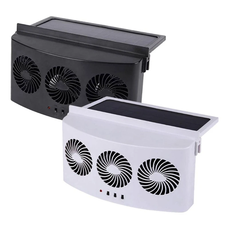 

Air Circulation Solar Powered Fan Car Cooler Front/Rear Window Radiator Exhaust Fan Auto Air Vent Ventilation Radiator K0AF