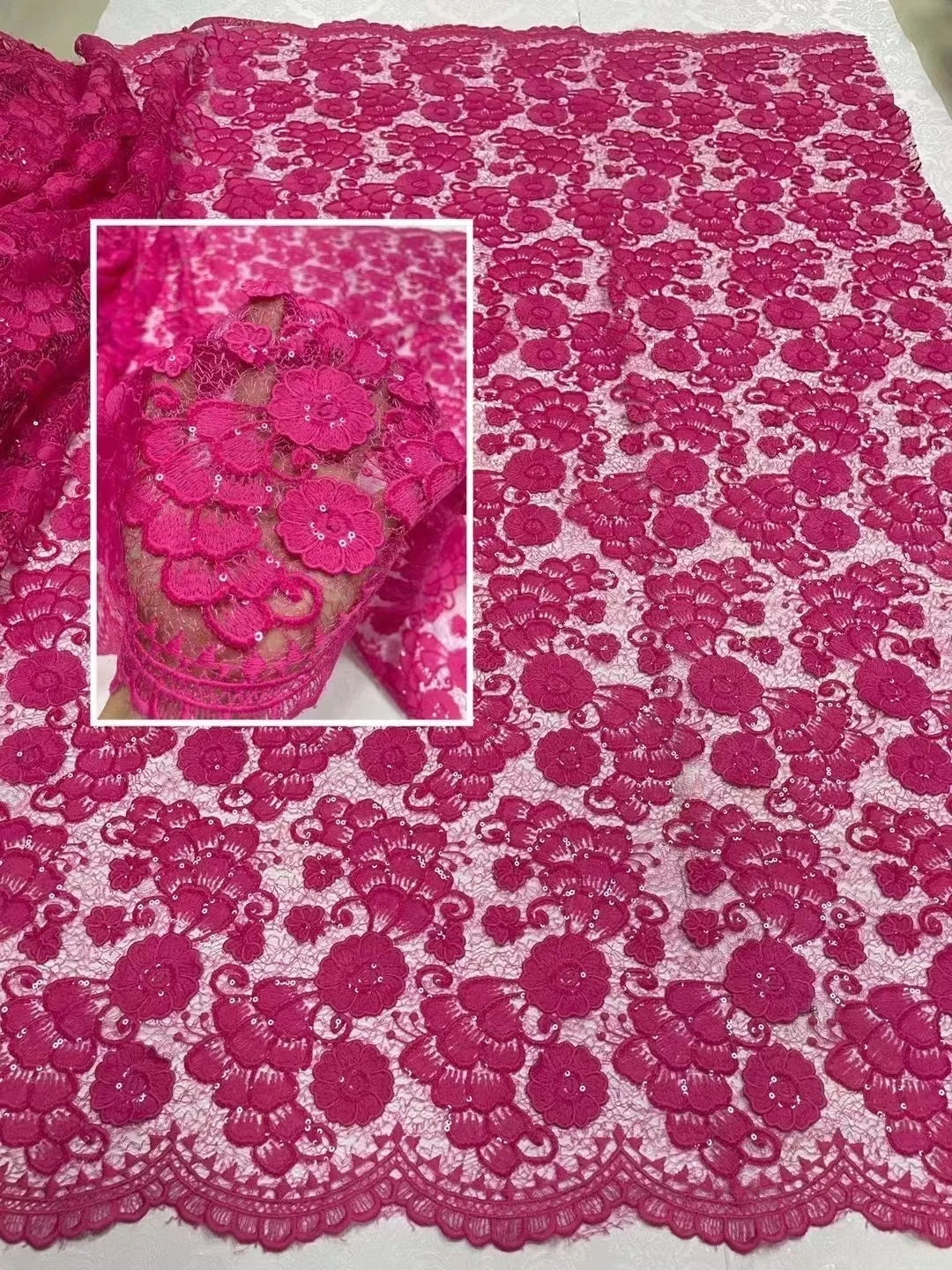 2024 многоцветная африканская Водорастворимая кружевная ткань с блестками