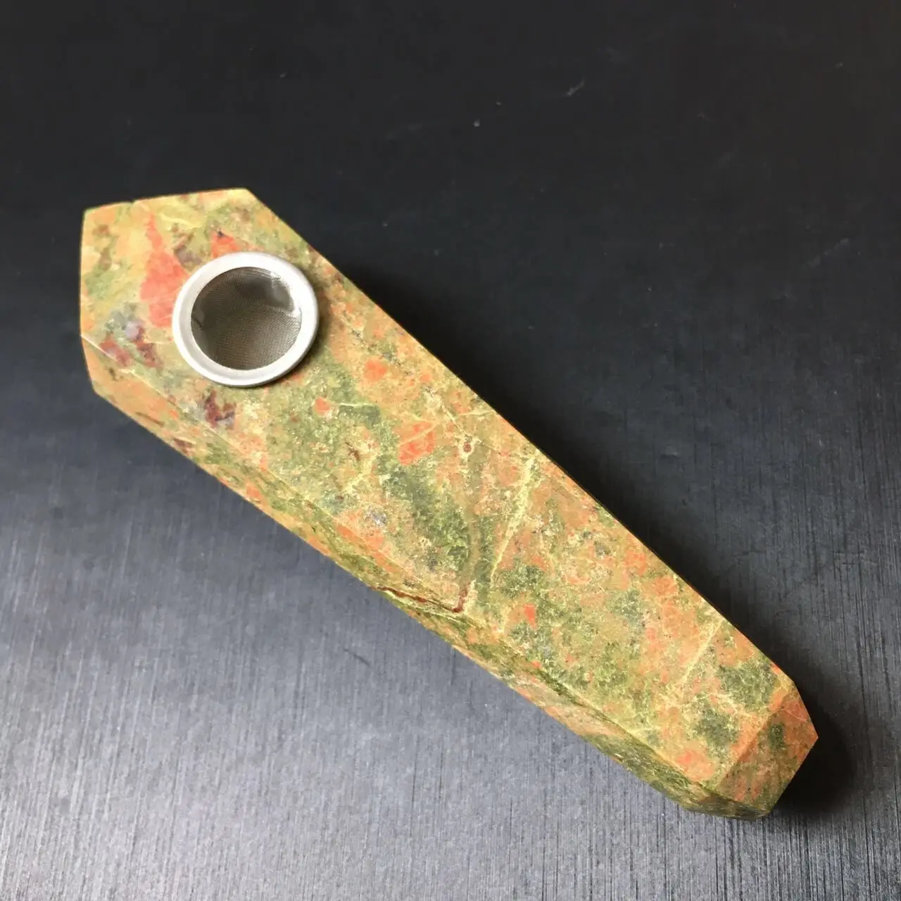 

Green Curtain Granite Pipe with Gift Box Quartz Smoking Pipe Point Rod Treatment Gem 1PC