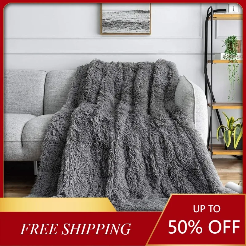 

Утяжеленное одеяло Uttermara размером 20 фунтов для взрослых, утяжеленное Флисовое одеяло из шерпы с роскошным длинным мехом