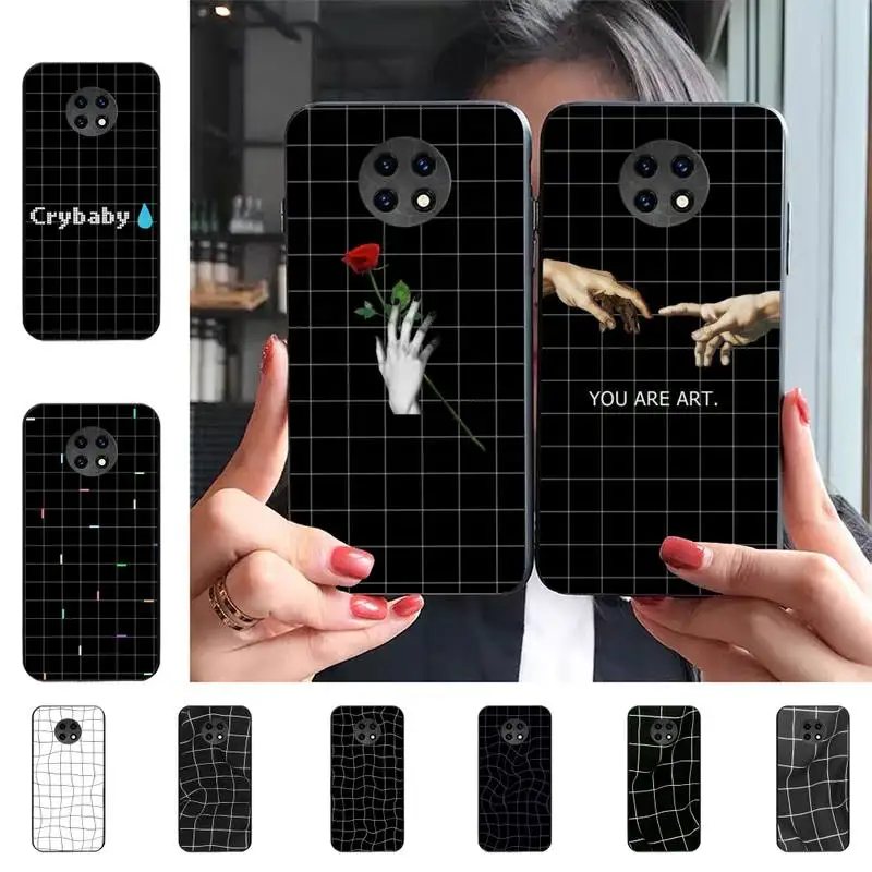 

MaiYaCa Black And White Lattice Phone Case for Samsung A51 A30s A52 A71 A12 for Huawei Honor 10i for OPPO vivo Y11 cover