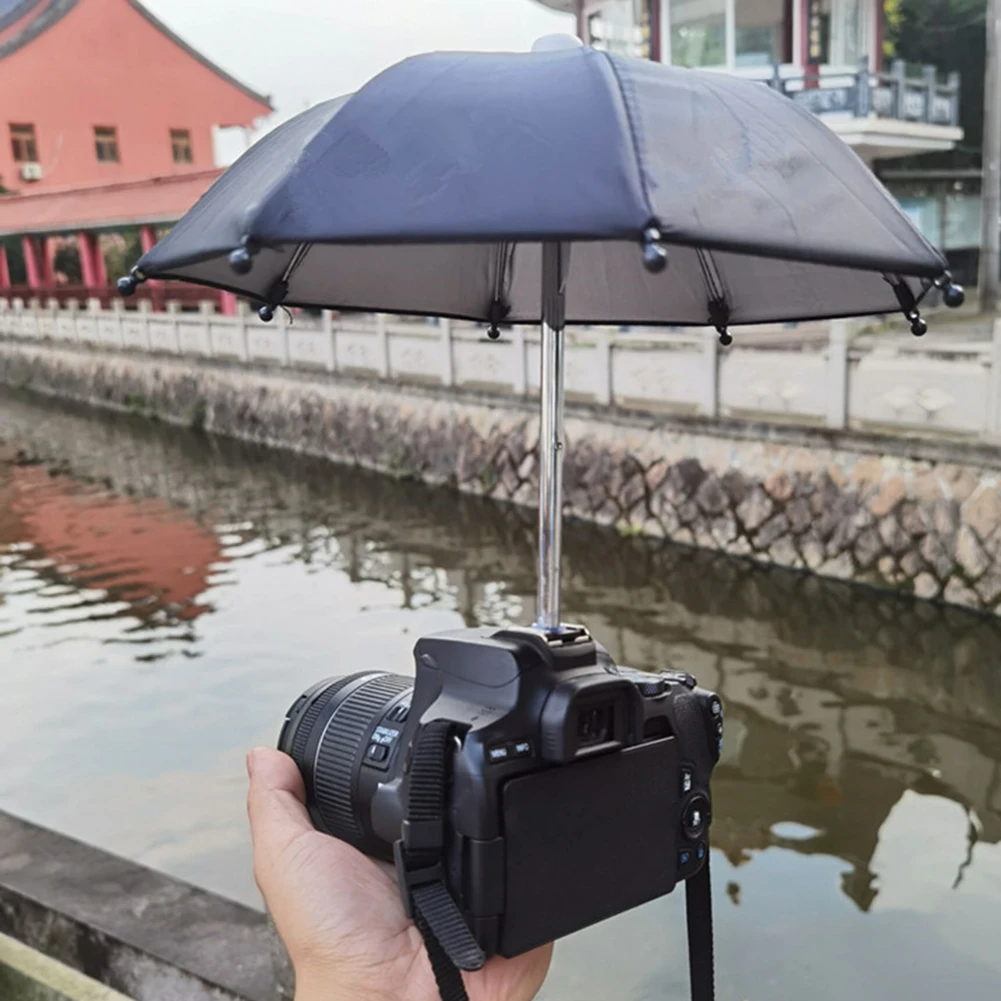 Фото Зонт для камеры DSLR, чехол для горячего башмака, солнцезащитный козырек, дождливый держатель для Canon, Fuji, Sony, беззеркальный телефон, аксессуар для фотосъемки №3