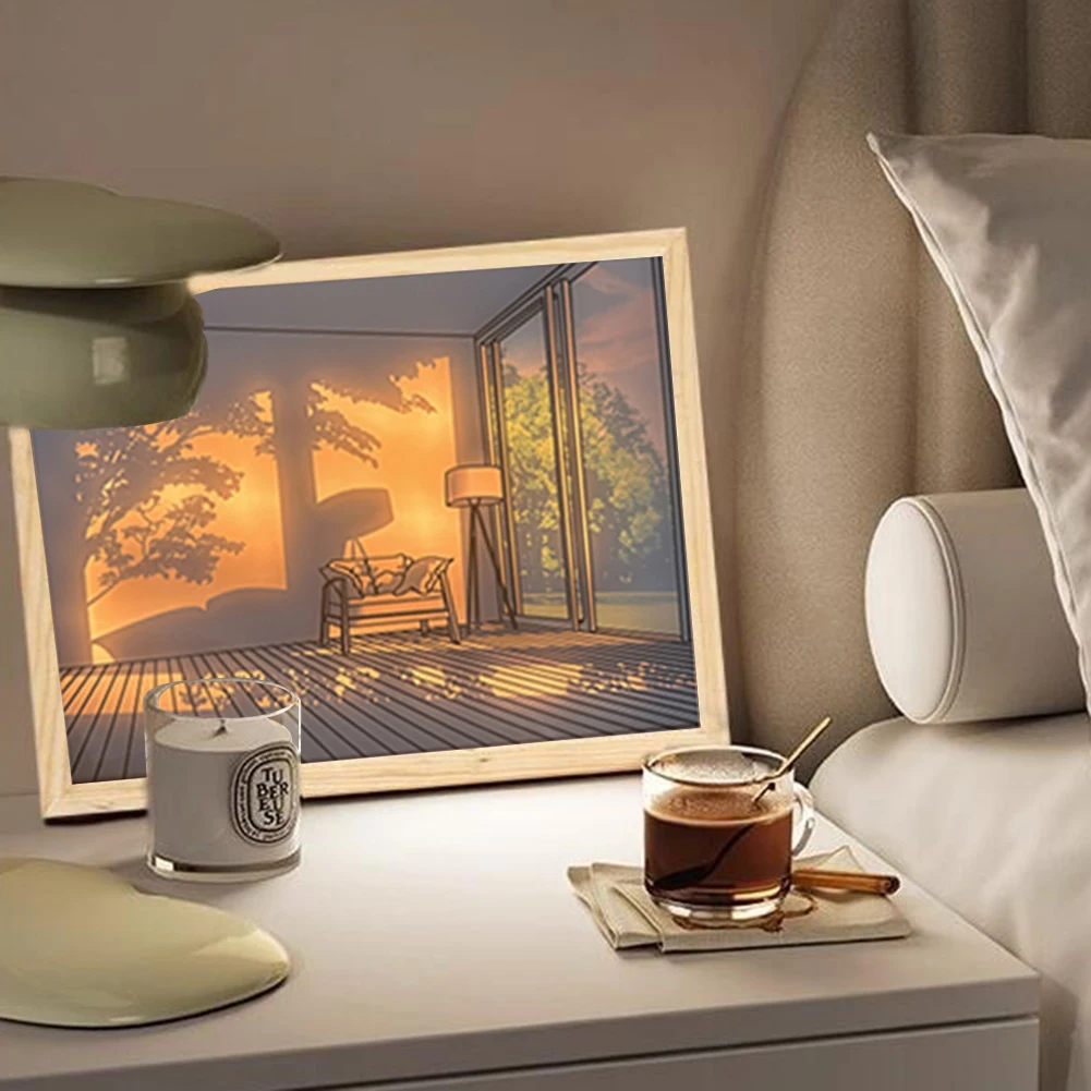

LED Light Painting INS Creative Wall Painting Light 3 Colors Home Decoration Artwork Table Lamp Indoor Sunlight Lights Painting