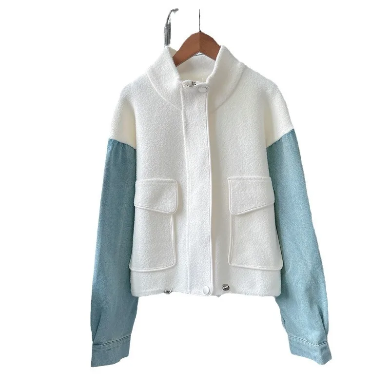 [ZOCI] 2024 Ковбойский лоскутный свитер с капюшоном на осень и зиму новая корейская