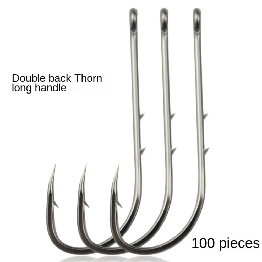 

100PCS 12#-6/0 Baitholder Fishhook High Carbon Steel Pesca Fishhook Sharpen Single Circle Jig Big Barbed Hook Carp