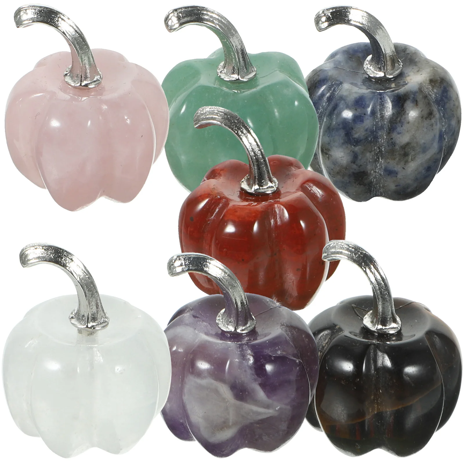 

7 Pcs Halloween Decorations Tabletop Home Crystal Pumpkin Scene Layout Household Party Favors Delicate Figurine Small Craft