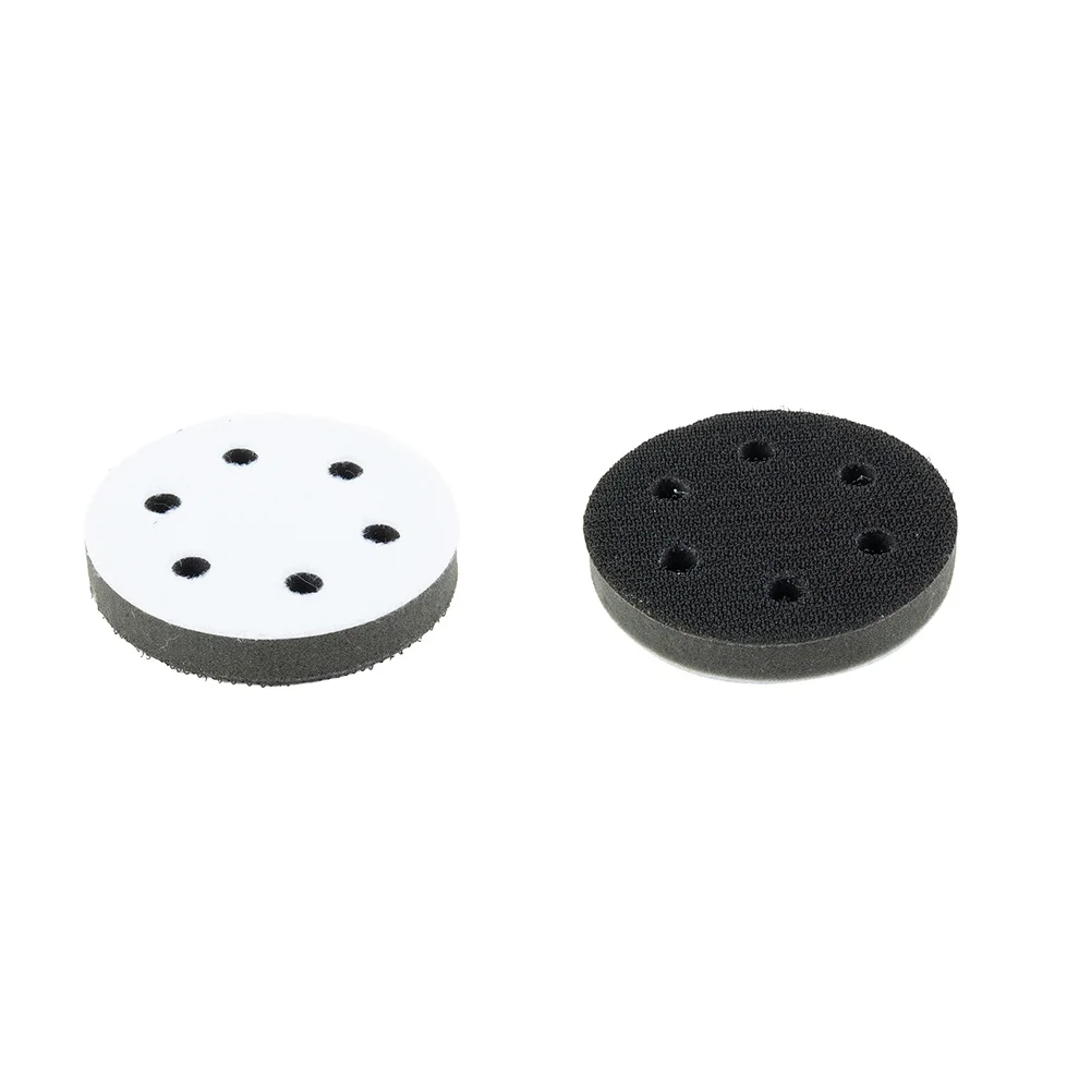 

2pcs 3 Inch 6 Holes Soft Sponge Interface Pad For Hook And Loop Backing Pads Sanding Disc Backing Pad Cushion Buffer Pad