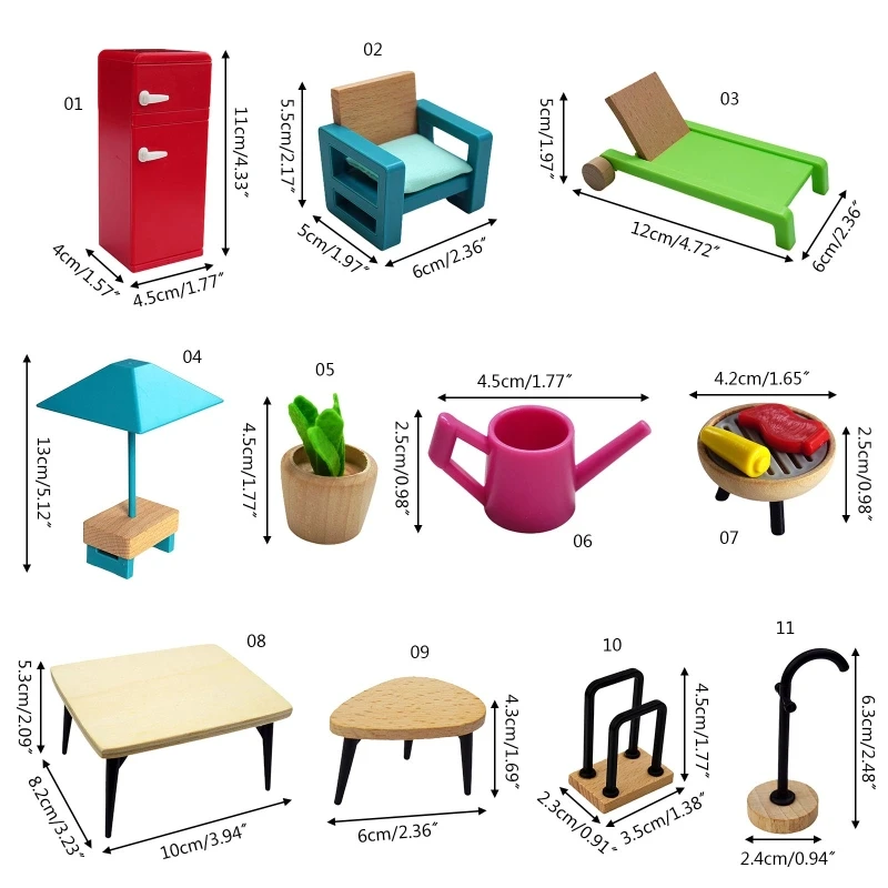 

Girl's Pretend Play Doll Dollhouse Mini Furniture Kids Party Play Funny Table Toy Best Gift for Indoor/Outdoor Supplies P31B