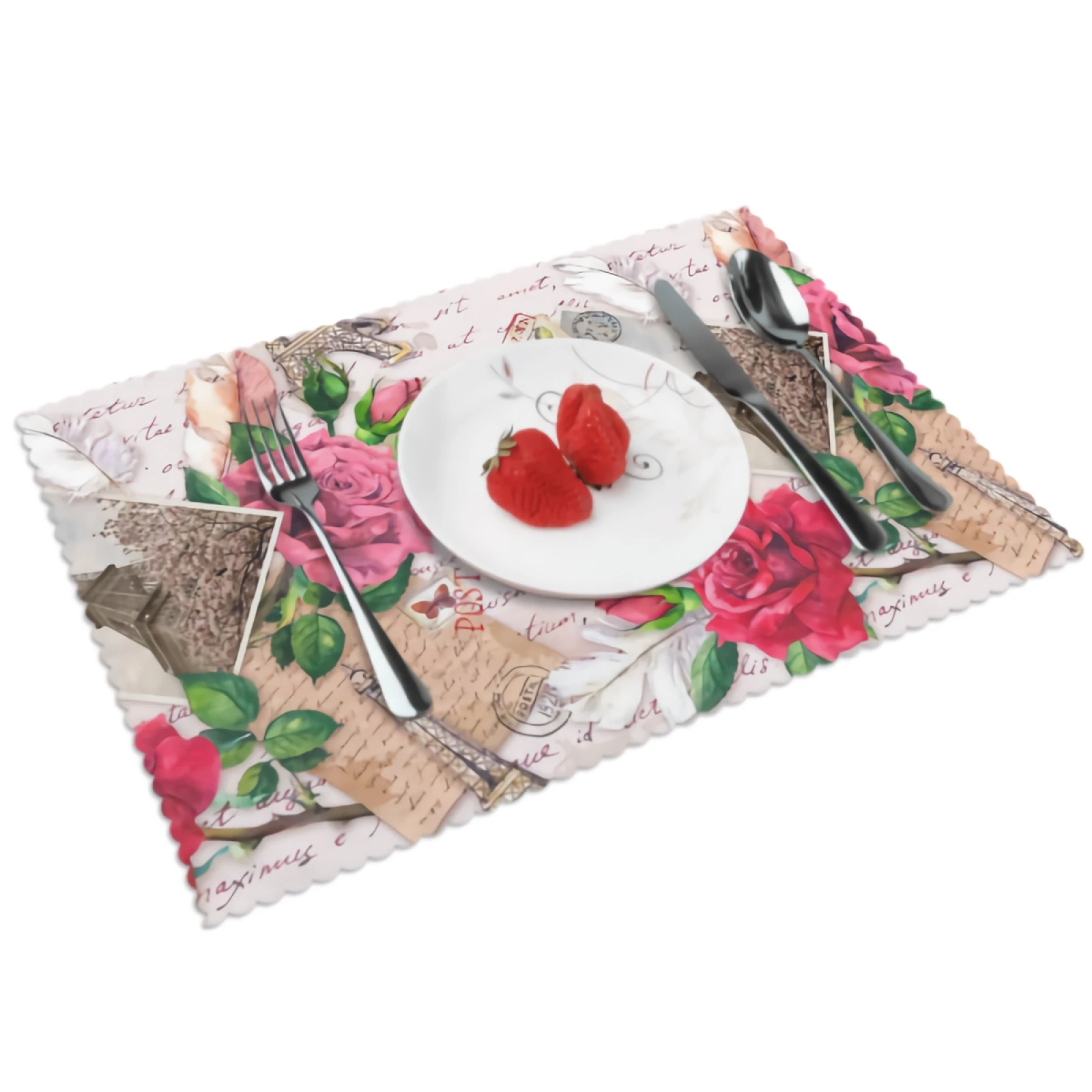 

Paris Eiffel Tower Placemats Lover Letter Placemat Set of 4 Heat-Resisting Non Slip Table Mats