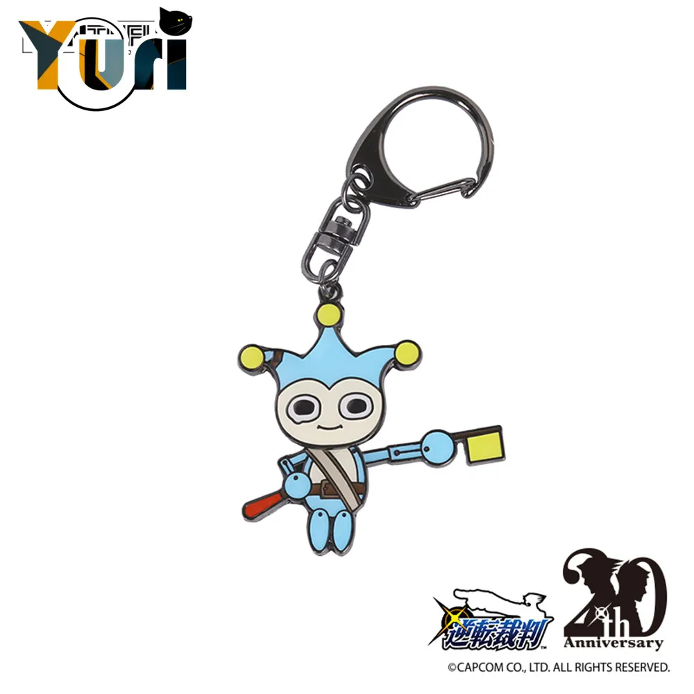 

Yuri Ace Attorney Edgeworth Official Metal Keychain Keyring Action Pendant Strap Bag Accessories C