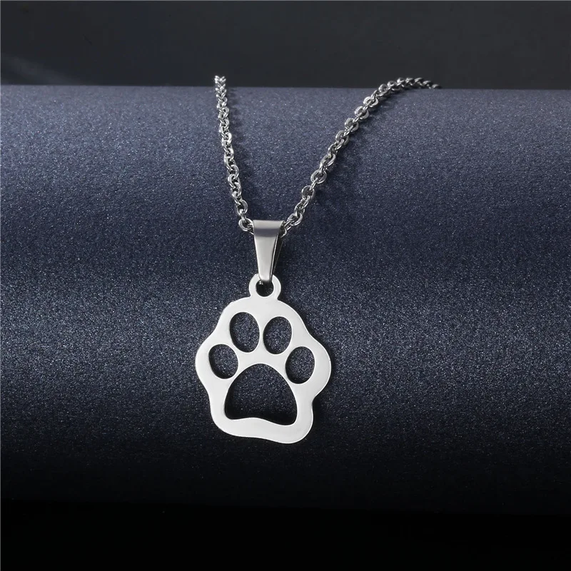 

AAAAA Quality 100% Stainless Steel Dog Cat Paw Charm Necklace for Women High Polish Wholesale Super Fashion Charm Jewelry