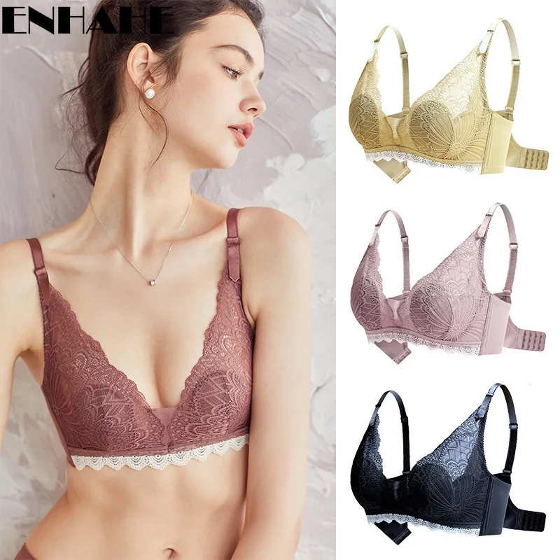 

Lace Thai Latex Crystal Cup Underwear Ladies Big Breasts Small Thin Bra Rabbit Ears Bra
