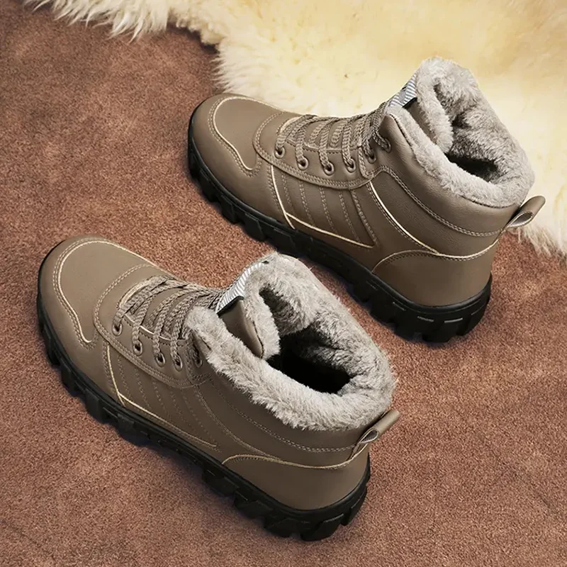 Winter High Top Hiking Shoes Plus Velvet Thick Warm Comfortable Cold-proof  Snow Boots Outdoor Non-slip Casual Male Sports Shoes