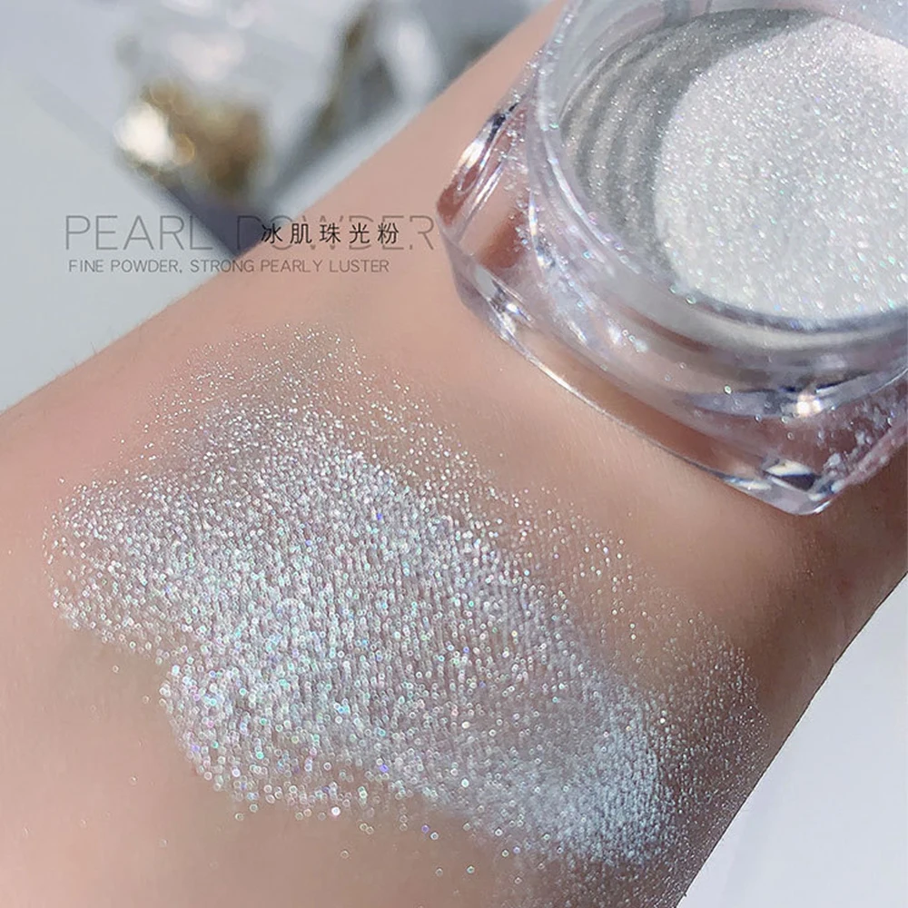 

Fine Shimmer Aurora Nail Powder Moonlight White Mirror Nail Glitter Chrome Rubbing Pigment Dust Manicure UV Gel Polish Decor