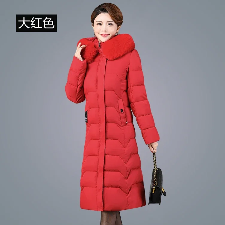 Женское зимнее тонкое пальто выше колена парки с хлопковой подкладкой верхняя