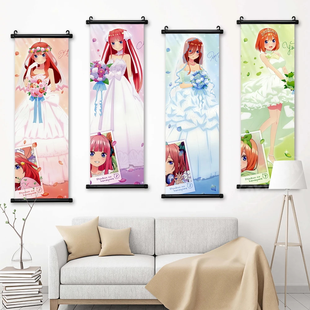

Home Decoration Wall Artwork The Quintessential Quintuplets Picture Scroll Hanging Painting Print Canvas Poster For Living Room