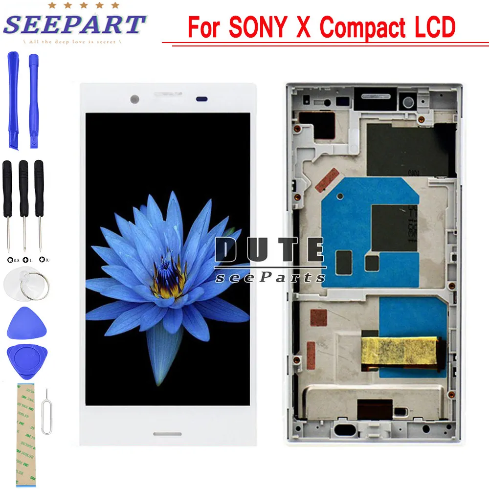 Черный ЖК-дисплей для Sony Xperia X mini Compact с сенсорным экраном дигитайзер в сборе F5321