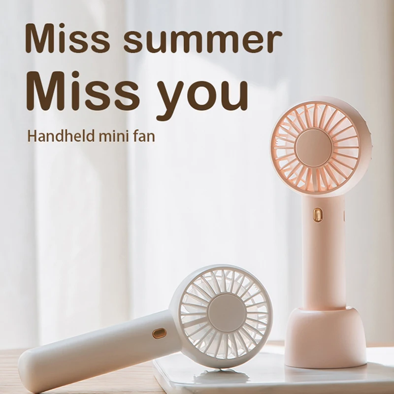 

Usb Portable Hand-held Small Portable Charging Fan Double-leaf Big Wind Small Fan Desktop Air Cooler Outdoor Travel Fan