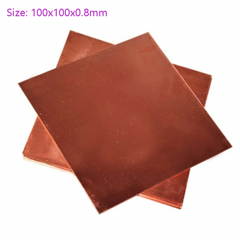 

1PCS 0.8*100*100MM 99.9% Copper Metal Plate Good Mechanical Behavior And Thermal Stability