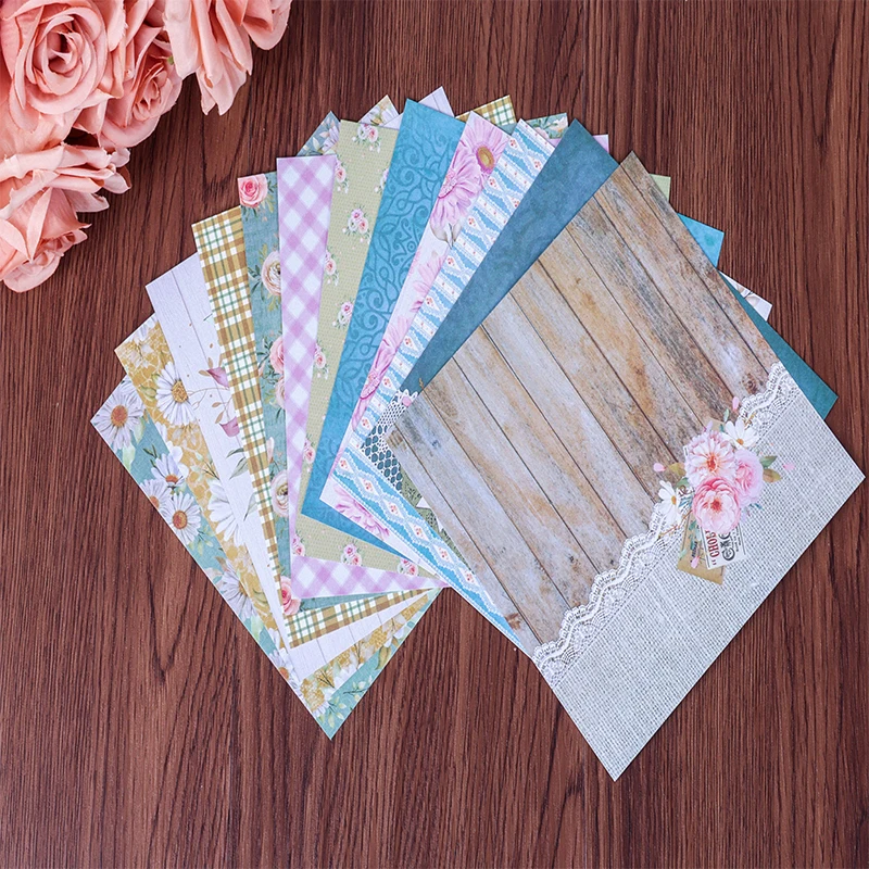 

12 листов, декоративная бумага для рукоделия в винтажном стиле