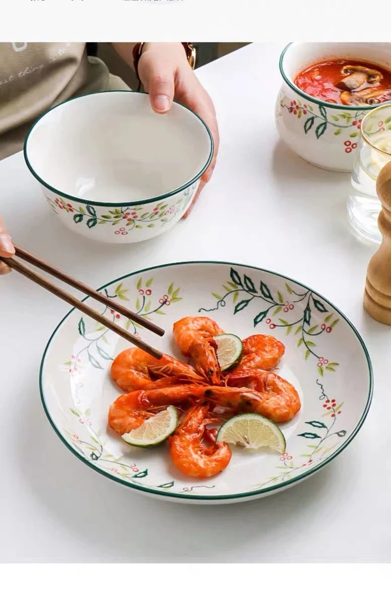 New Arrival Ceramic Dinner Set Household Rice Soup Bowl Square Salad Noodle Creative Dumpling Steak dessert Plate Stew Pot | Дом и сад