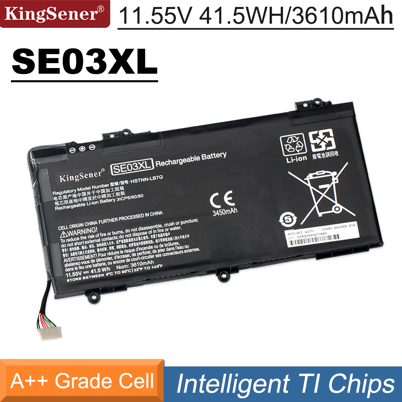 Аккумулятор KingSener SE03XL для ноутбука HP Pavilion 14-AL000, HSTNN-LB7G SE03, 849568-541, 849568-421
