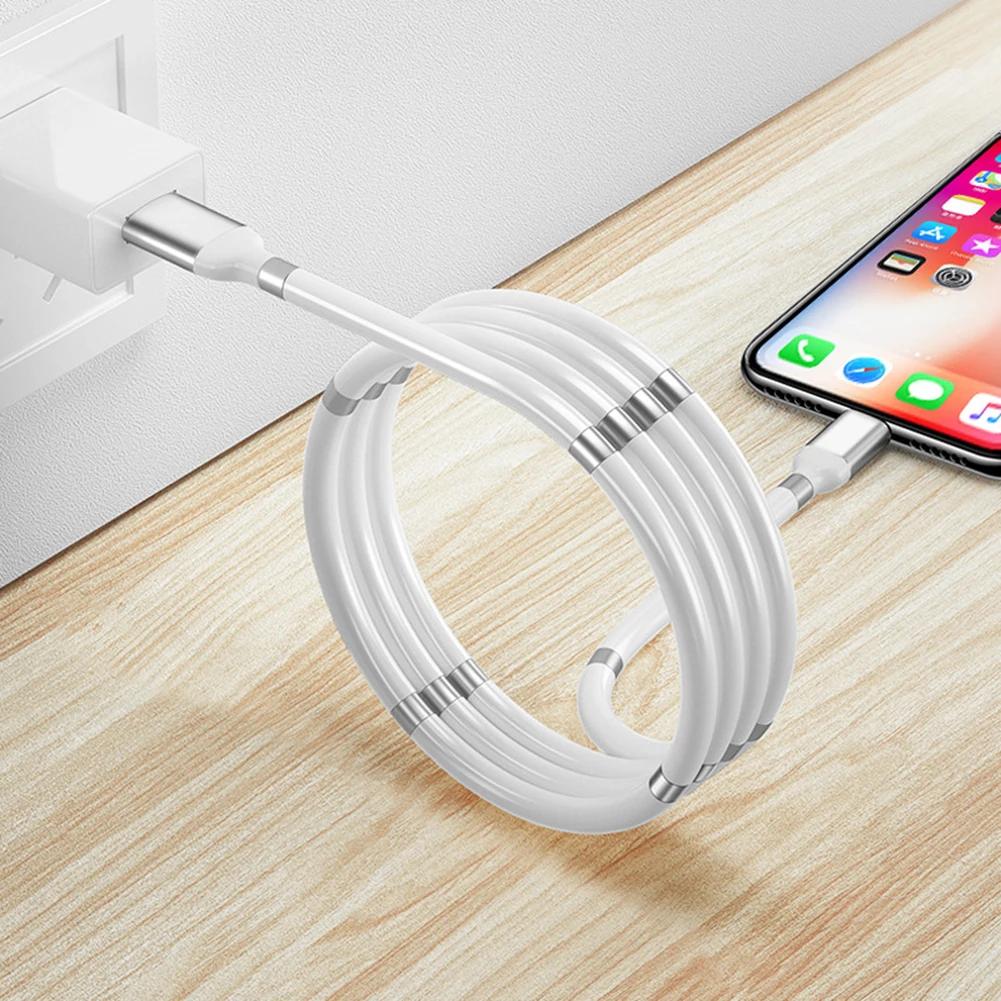 

Storage Magnetic Data Cable Self-winding USB Charging Cable, USB-C (black1M) For Samsung Galaxy S9 Plus Xiaomi Mi9 Huawei Apple