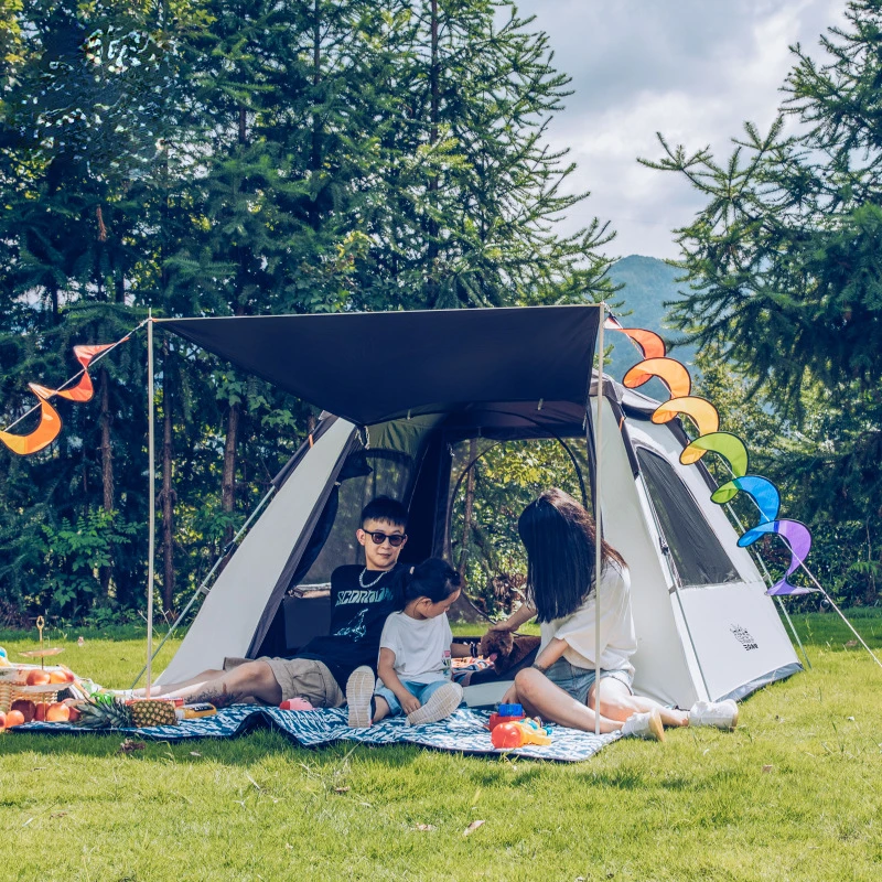 

Tent Outdoor3-4People automatic tent thickened vinyl sun protective outdoor camping picnic tent