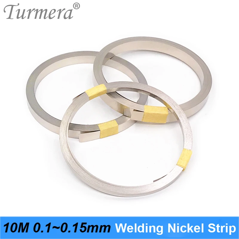 

Turmera 10M Welding Nickel Strip 0.1mm 0.12mm 0.15mm Thickness 3mm to 10mm Width Use in Spot Welder Mechine Diy the Battery Pack