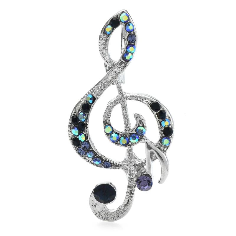 

Wuli&baby Classic Musical Note Brooches For Women Unisex 3-color Rhinestone Music Lover Party Office Brooch Pin Gifts