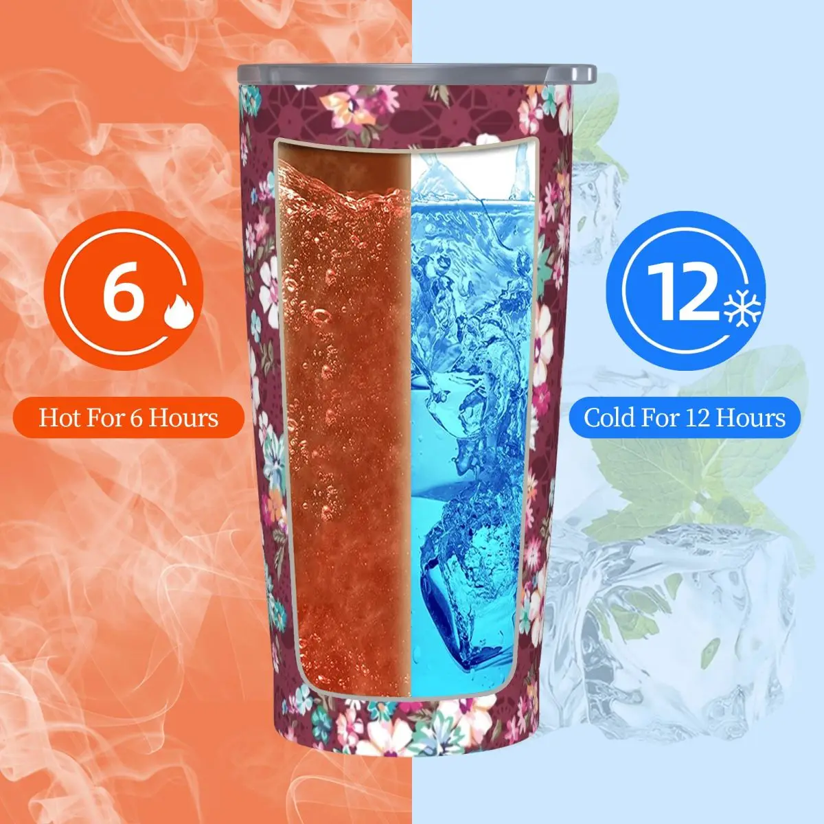 Кружка из нержавеющей стали с цветочным принтом потрясающие кружки для