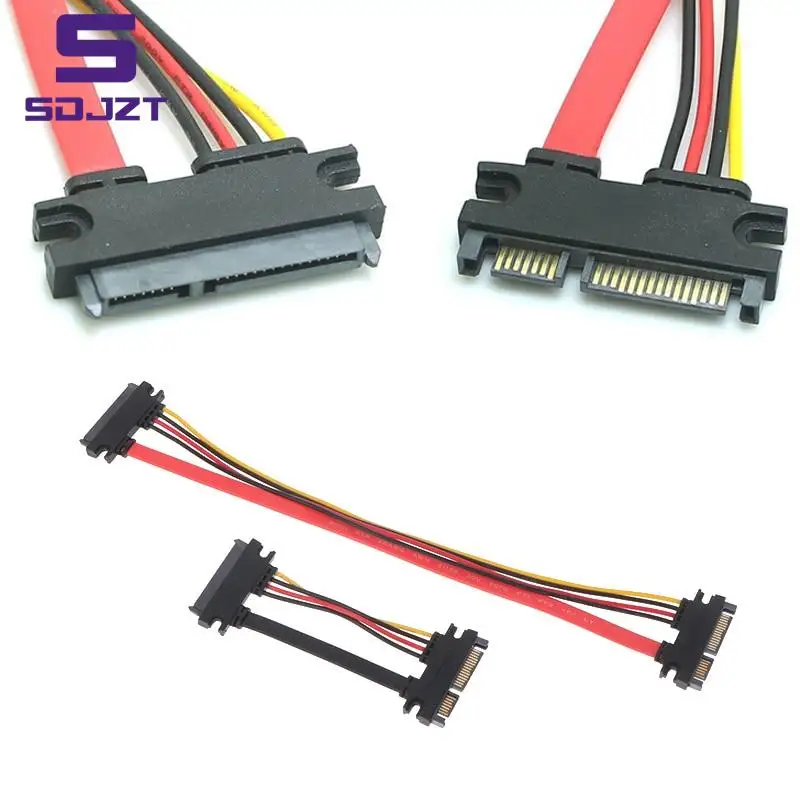

1pc Sata 22 Pin Male To Female Sata Extension Cable SATA 22 Pin Male To Female 7+15 Pin Sata Data Power Combo Cable Hard Disk