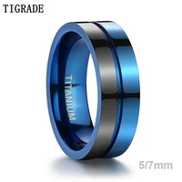 tigrade black blue titanium ring 5mm 7mm men women engagement anel masculino rings for male wedding bague anillos hombre