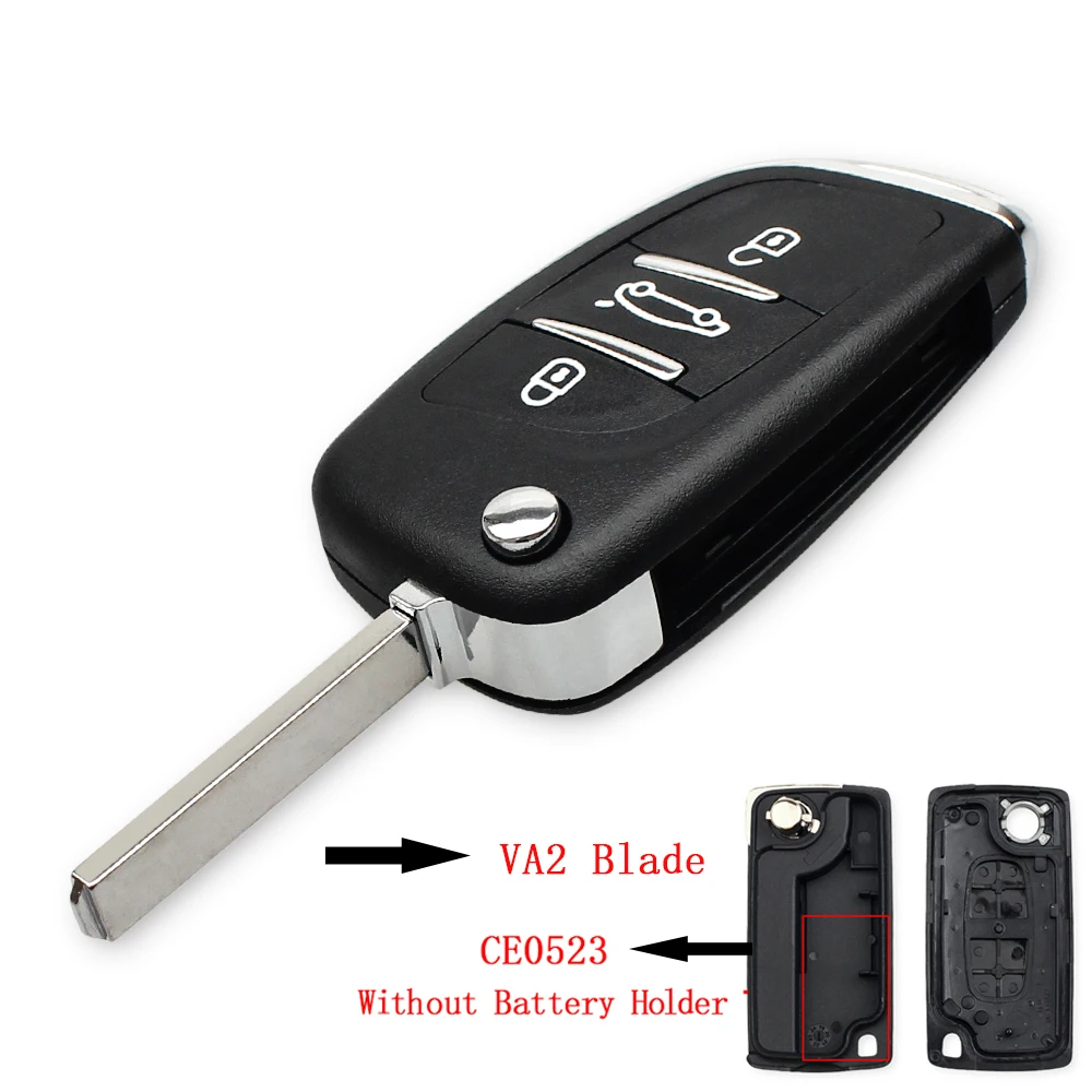 KEYYOU 10 шт. CE0523 CE0536 модифицированный Чехол-книжка для Citroen C2 C4 Berlingo Xsara Picasso Peugeot 306 407 807 Partner VA2/HU83