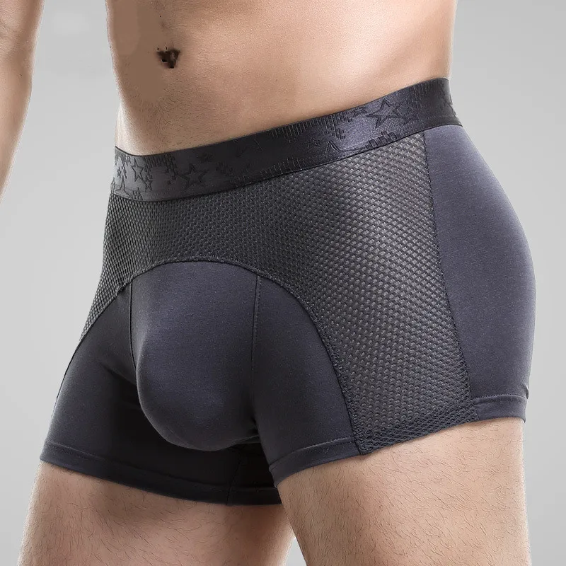 

Sexy Underwear Men Boxers Shorts Breathable Modal Panties Man Antibacterial Ice Silk Mesh Pouch Underpants Cueca Calzoncillo