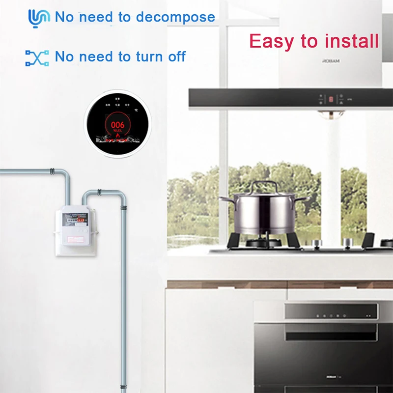 Датчик утечки газа Smart Life Tuya с Wi-Fi и светодиодным дисплеем детектор температуры