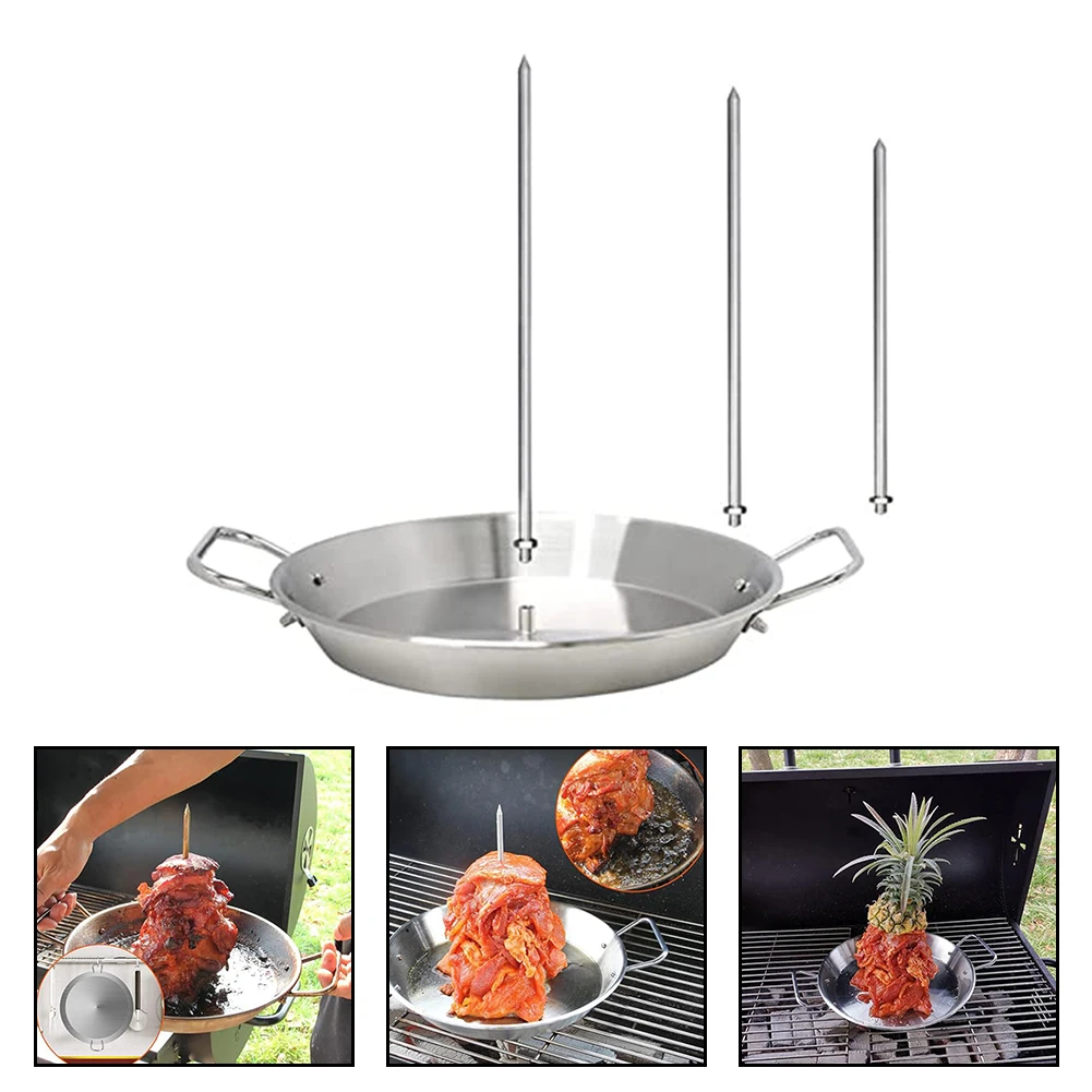 Вертикальный шампур из нержавеющей стали для гриля-барбекю куриный с 3 шипами