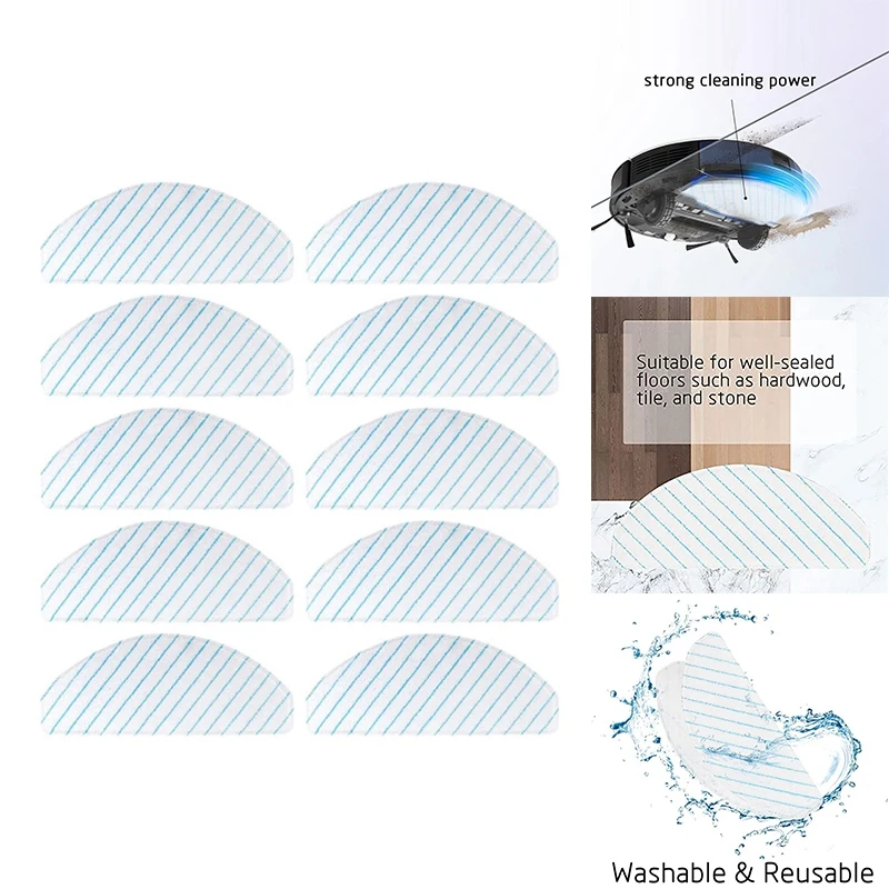 

Сменные накладки для мытья для робота-пылесоса Ecovacs DEEBOT OZMO T9 серии T8 AIVI T8 Max N8 Pro Plus